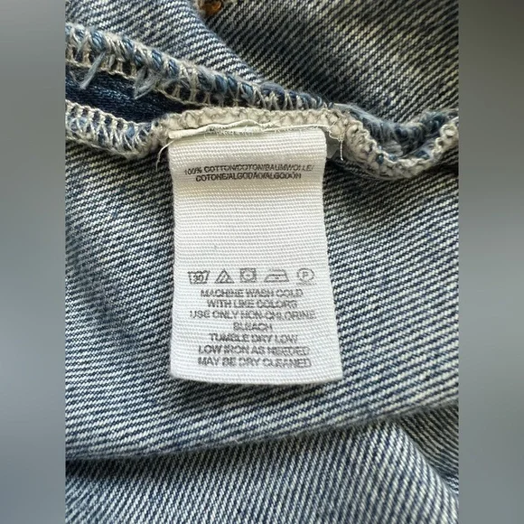 Free People Wide Leg High Rise Button Fly Jeans Size 27 Sailor Style Denim - Picture 14 of 14